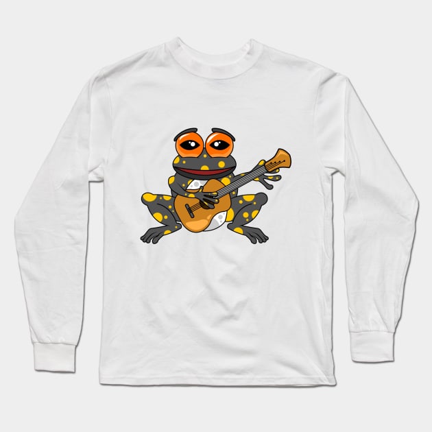 Crazy frog is playing the guitar Long Sleeve T-Shirt by Markus Schnabel